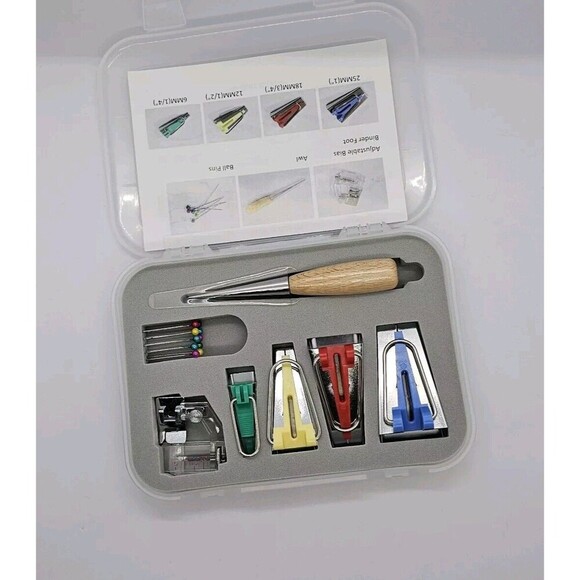 7pc Bias Tape Binder Maker Set Case Sewing Notion ,Quilting, 1",3/4", 1/2", 1/4" - Picture 4 of 5